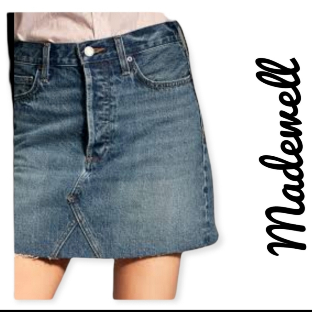 Madewell Rigid Denim A Line Mini Jean Skirt size 26